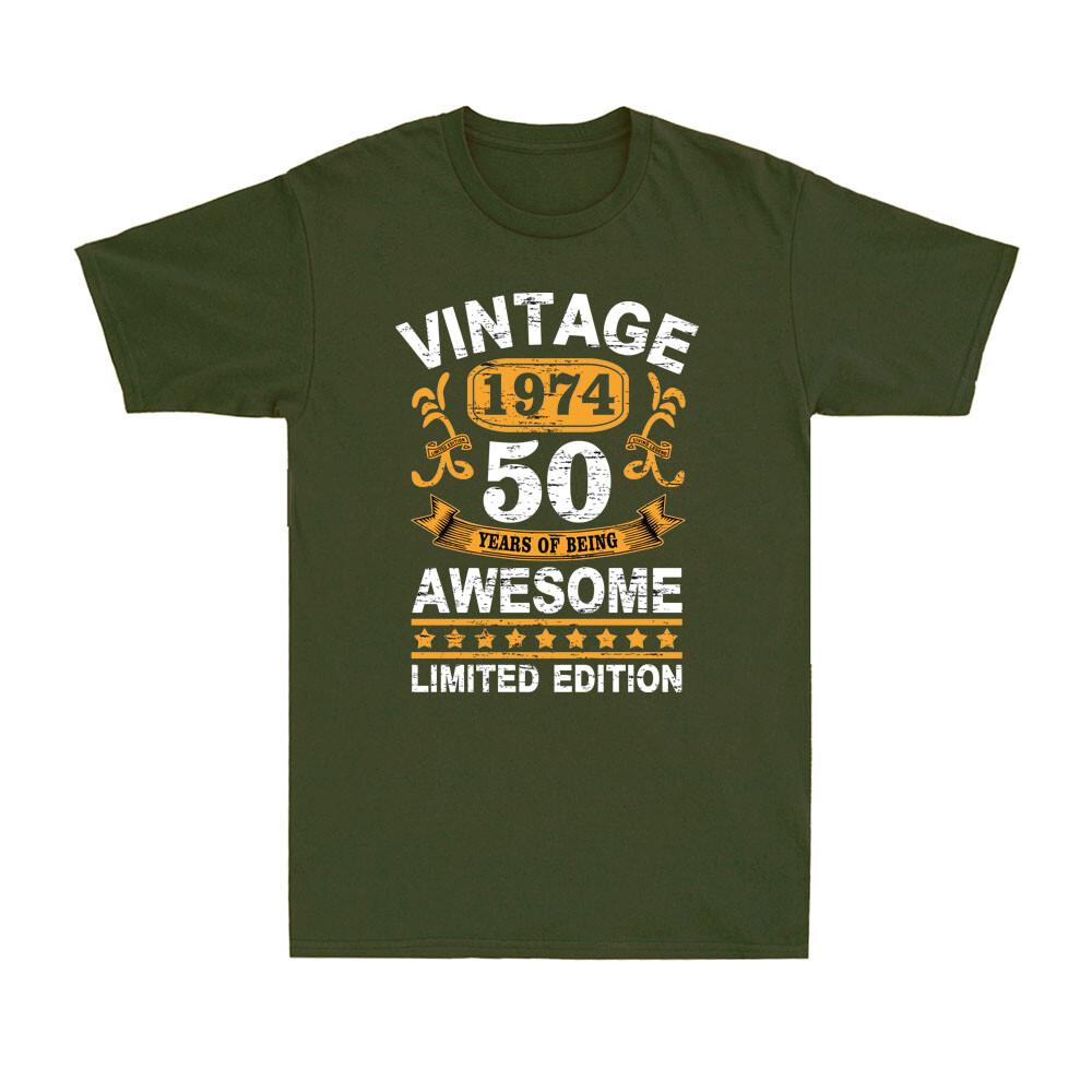 Vintage 1974 50 Years Of Being Awesome Limited Edition Birthday Unisexs TShirt