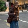 Super good-looking ribs cotton-padded clothes women's year hooded short small warm cotton-padded clothes cotton-padded jackets turtle back win
