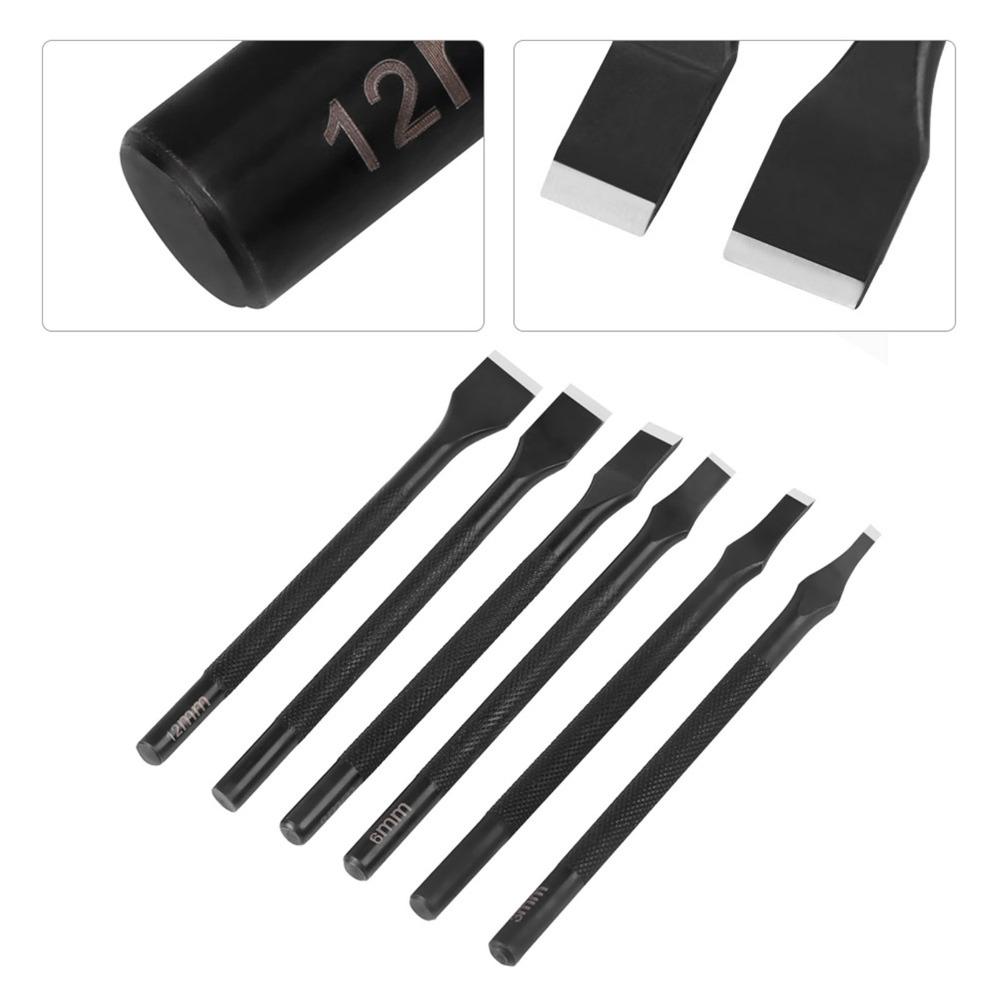 6pcs 3mm to 12mm Punchers Leather Punch Tool Slotted Punch Head Metal Hole Punch Set DIY Hand Work