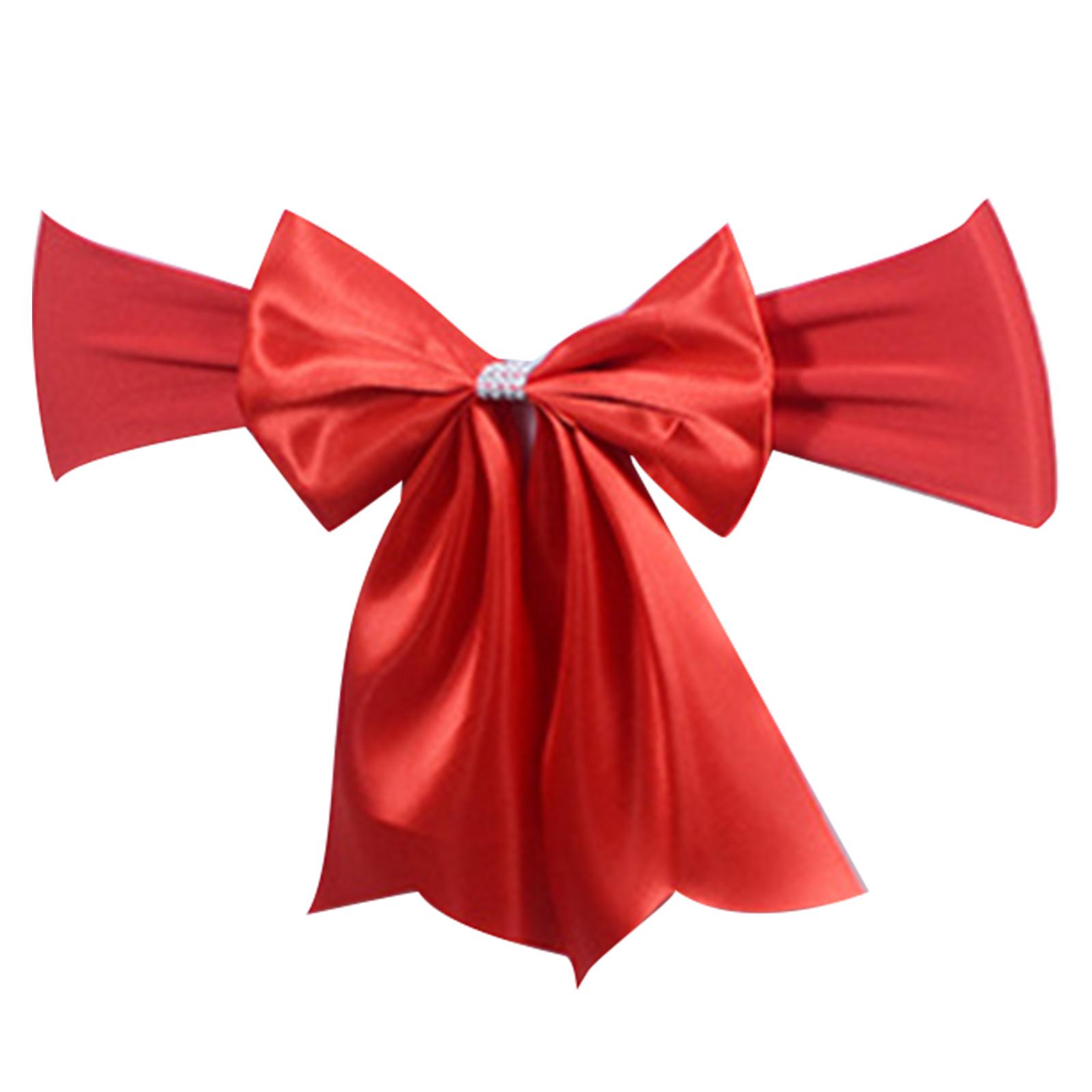 

Бандаж на спинку стула с дизайном банта, эластичная лента для украшения свадеб, дней рождений, корпоративных мероприятий, вечеринок красный