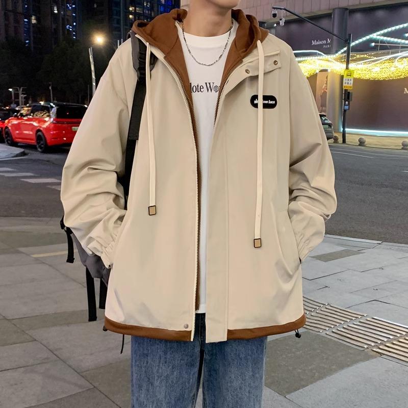 Fake Two-piece Jacket Men's Spring and Autumn Work Jacket Teenager Trendy Outdoor Charge Clothes