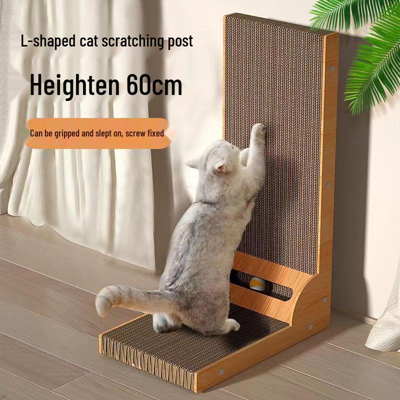 Large L-Shaped Cat Scratch Board - Durable, Non-Shedding, Scratch-Resistant Sofa Protector