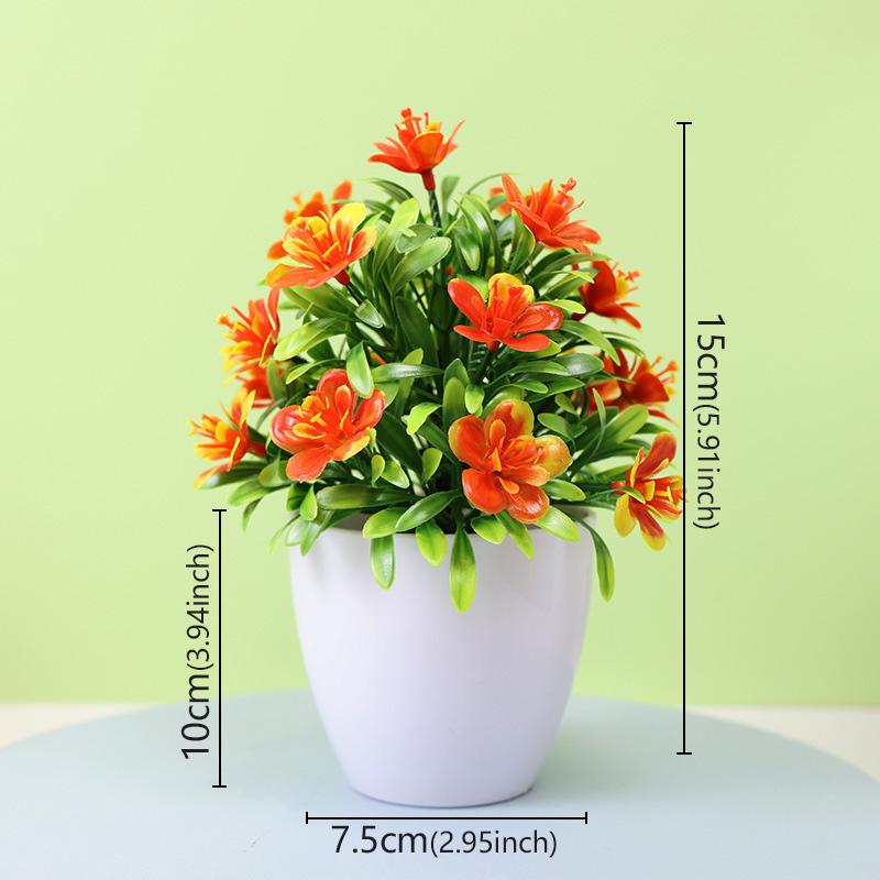 1 Stück Künstlicher Fünfblatt-Pflaumenbaum Kleine Topfpflanze - Innen/Außen Pflegeleicht Kunstblume Grünzeug für Heimdeko