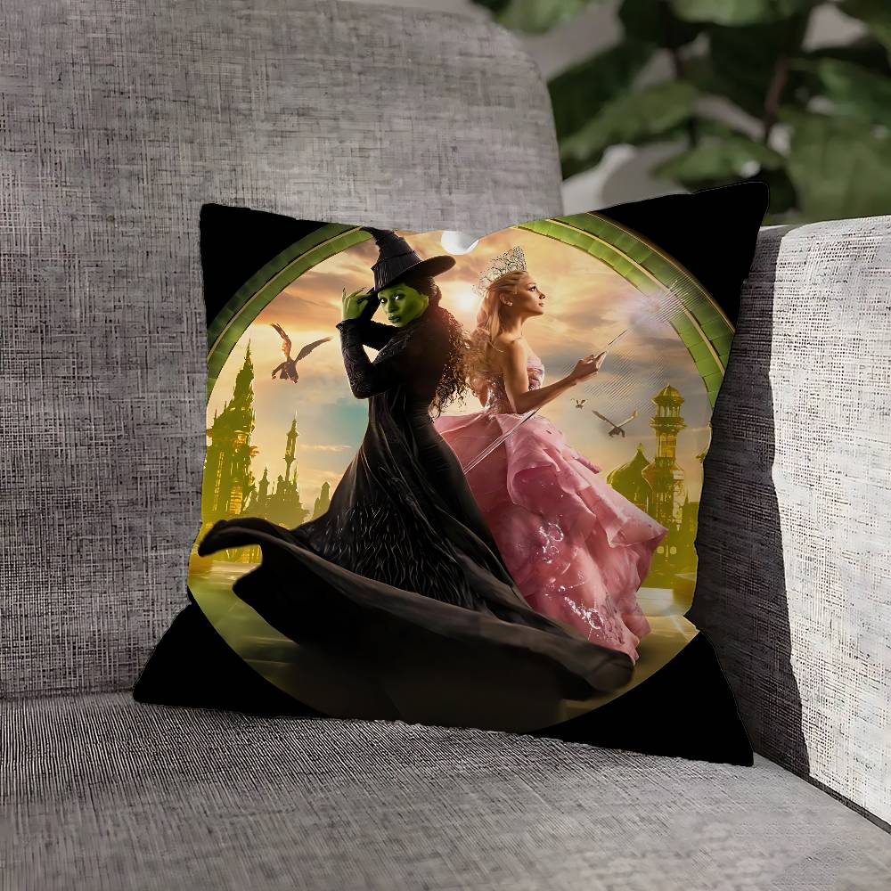 W-WickeES Elphaba G-Glinda Pillow Case For Sofa Decor Car Office Room Printing Cushion Cover Decorations and Protector