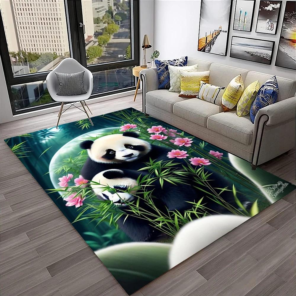 3D Cartoon Cute Panda Animal Child Play Carpet Rug for Home Living Room Bedroom Sofa Doormat Decor,Area Rug Non-slip Floor Mat