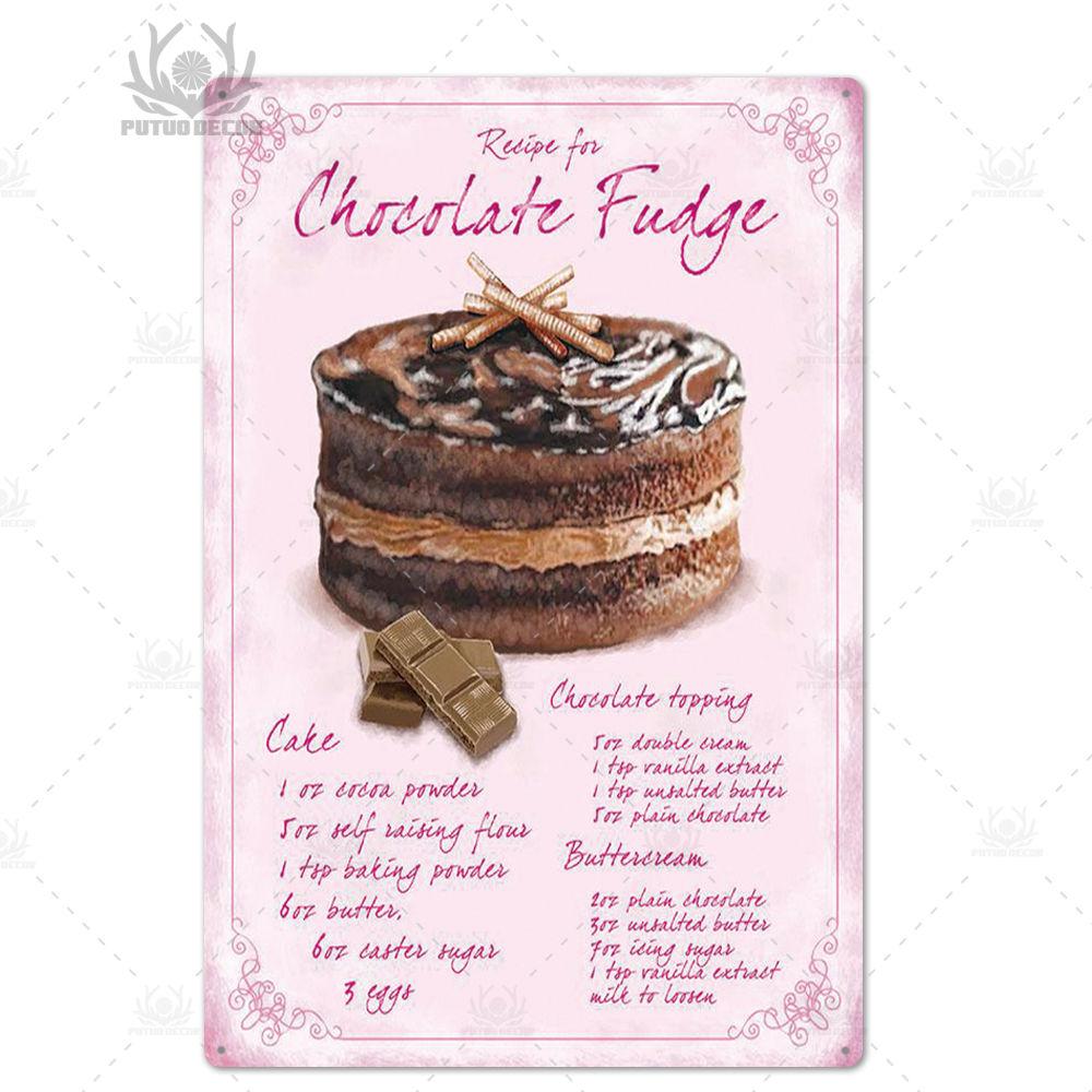 Putuo Decor  Cake Metal Poster Plaque Metal Vintage Bakery Kitchen Decor Sign  Wall Decor Metal Tin Sign