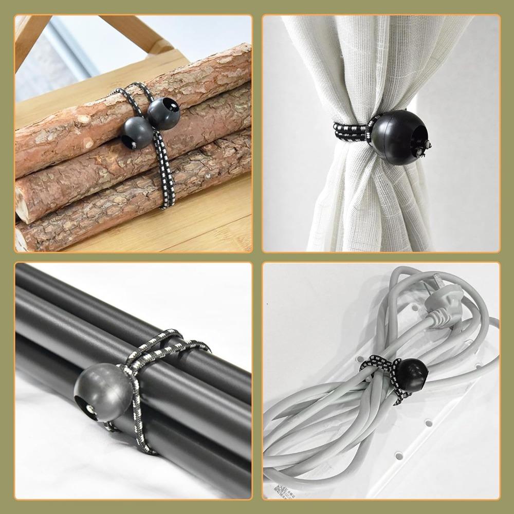 20 Cordons Élastiques Avec Boules 15cm - Attaches Solides Pour Tente, Bâche & Camping, Noir, Fixation Rapide Et Durable