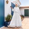 M276# Middle East Lace Applique Shirt & Loose A-line Long Skirt Set for Women
