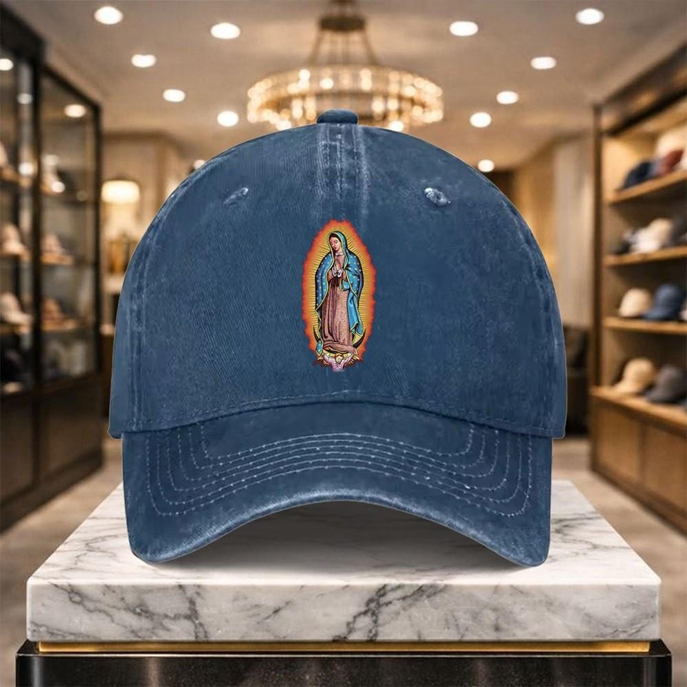 Virgin of Guadalupe Washed Baseball Cap Adjustable Denim Street Style Unisex Hat