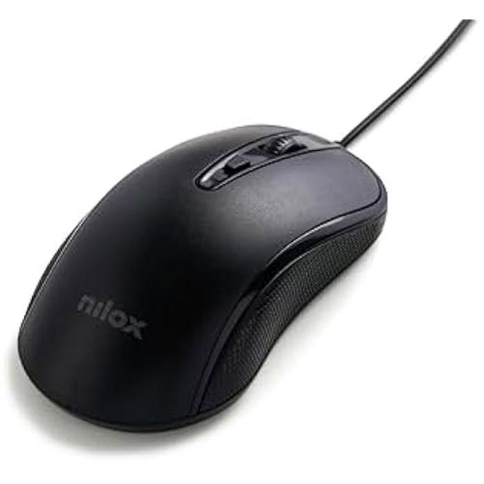 USB myš s kabelem - NILOX - Černá - Optická technologie