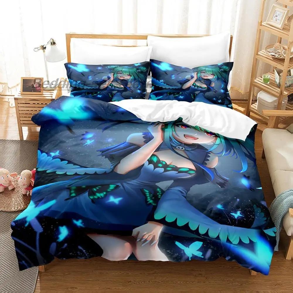 Comfortable Anime Print Bedding Set With Duvet Cover And Pillowcases Single Twin Full Queen King Sizes For All Ages