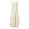 Textured Ruffle Sleeveless Embroidered Maxi Dress