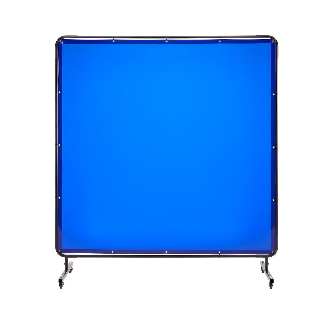 Welding Screen with Frame, 1.74 x 1.74 m Welding Curtain Screen, Flame-Resistant Vinyl Protection Screens with Lockable Swivel Wheels & 6-Level UV