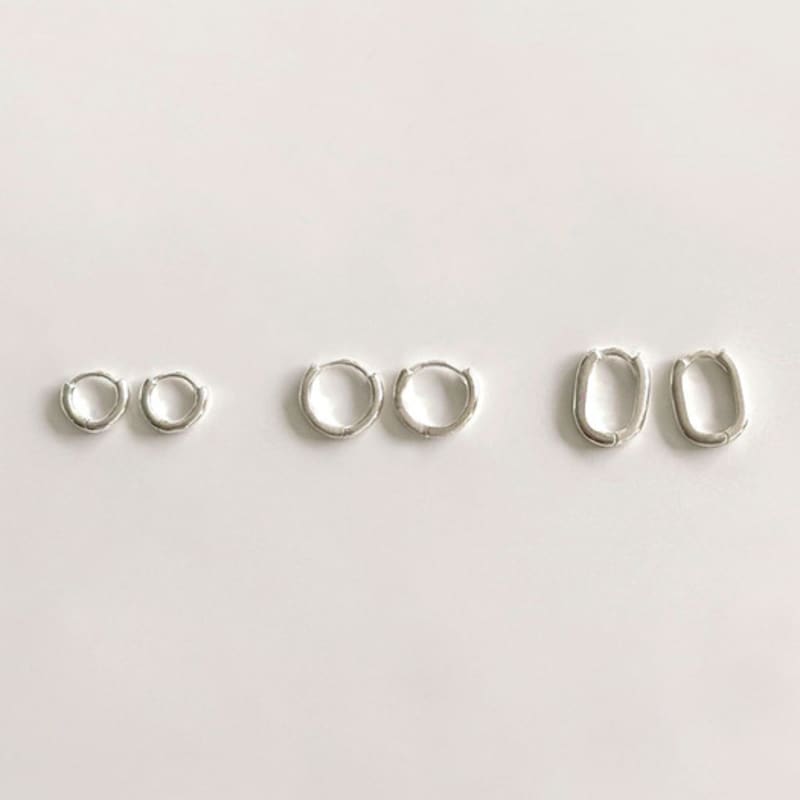

mi0 Simple One-Touch Ring Earring(silver) 11mm