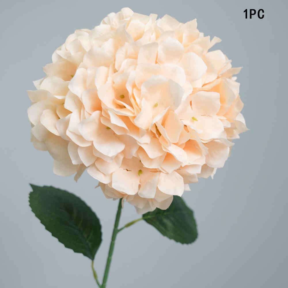 

Очень большие искусственные цветы гортензии для высокой вазы Большие искусственные цветы гортензии Реалистичная искусственная гортензия для домашнего свадебного декора 1Pc шампанского