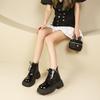 2025 Summer New Ins British Single Boots Short Boots Versatile Platform Lace-up Show Height Increase Martin Boots Women