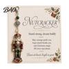 Stylish Key Holder for Women Christmas Keychain with Blessing Greeting Card, Vintage Metal Holiday Party Decoration Gift Charm Pendant, Bag Accessory,