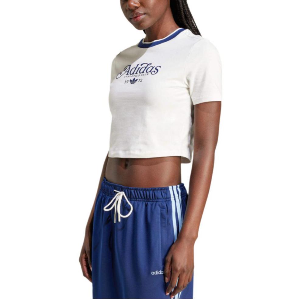 Adidas Slim 3-Stripes T-Shirt Women Tops White IX3532