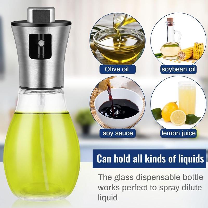 1 Pcs Air Fryer Oil Spray, 200 ML Oil and Vinegar Spray, Refillable Clear Oil Bottle Spray, Suitable for Cooking, Grilling Pasta