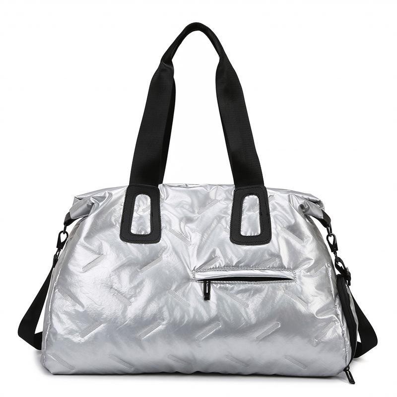 Women's Winter Pearlescent Travel and Fitness Bag - Large Capacity Handbag for Short Trips