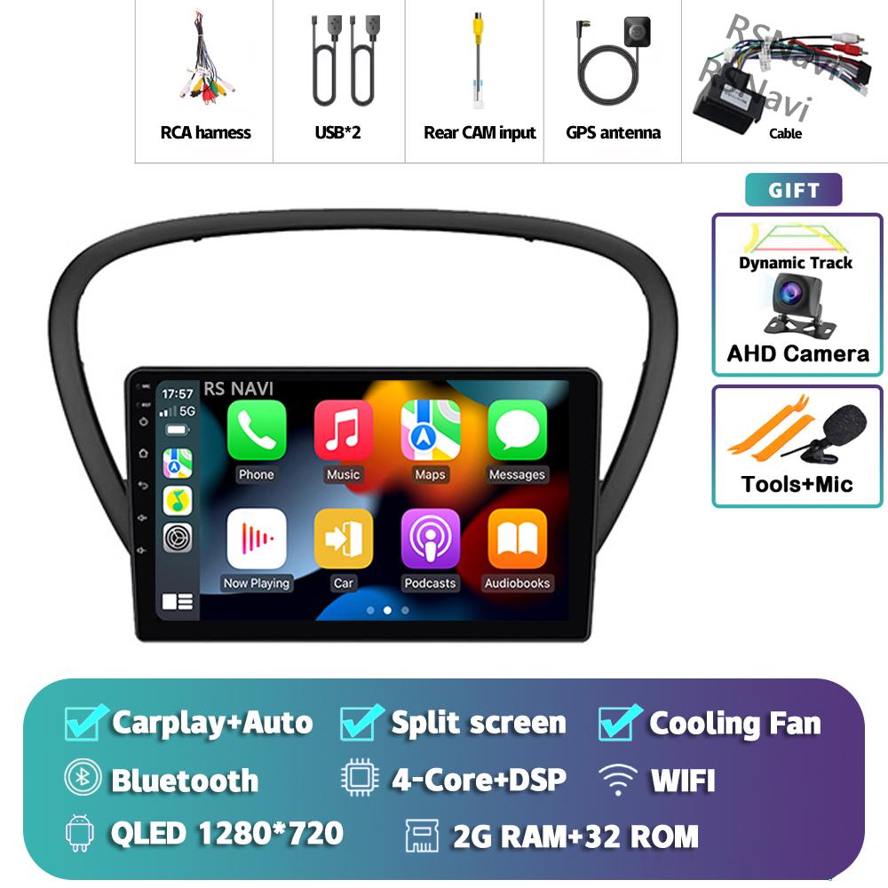 

Автомагнитола Android 14 для Peugeot 607 2004 - 2010 Плеер Мультимедиа WIFI+4G Навигация Стерео CarPlay Авто Видео Камера 360 GPS