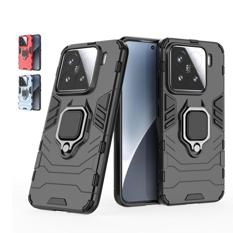 For Xiaomi 15 Case Cover Xiaomi Mi 15 Capas Shockproof Phone Bumper Back PC Ring Magnetic Metal Holder For Fundas Xiaomi 15 Mi15