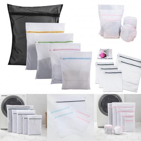 Modern Minimalist Polyester Laundry Bag Set With Colorful Zippers For Home Use