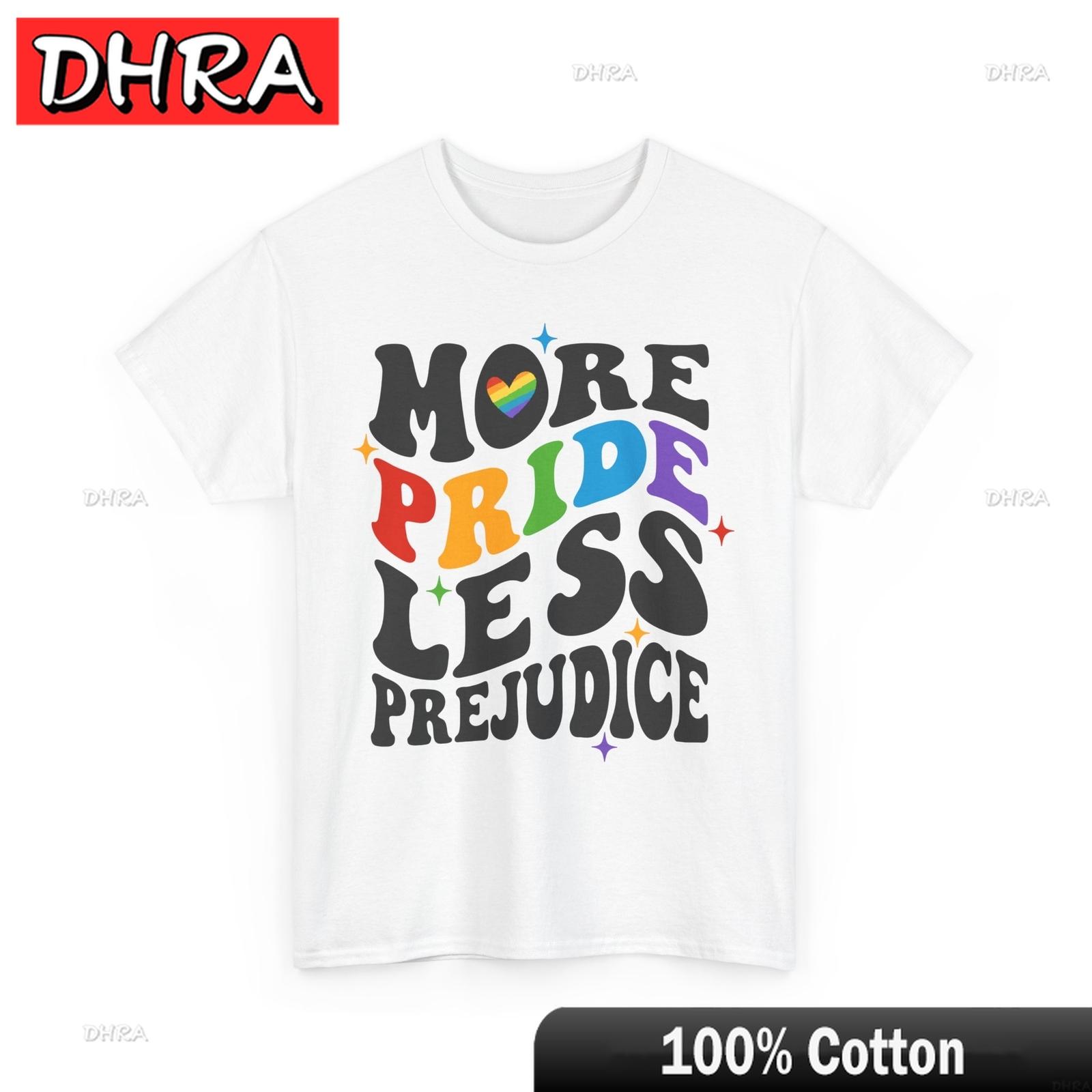 

Colorful LGBTQ Pride Shirt Love Acceptance Tee MORE PRIDE LESS PREJUDICE Colorful Retro Trendy Tops Creative Classic Urban Tees 4XL