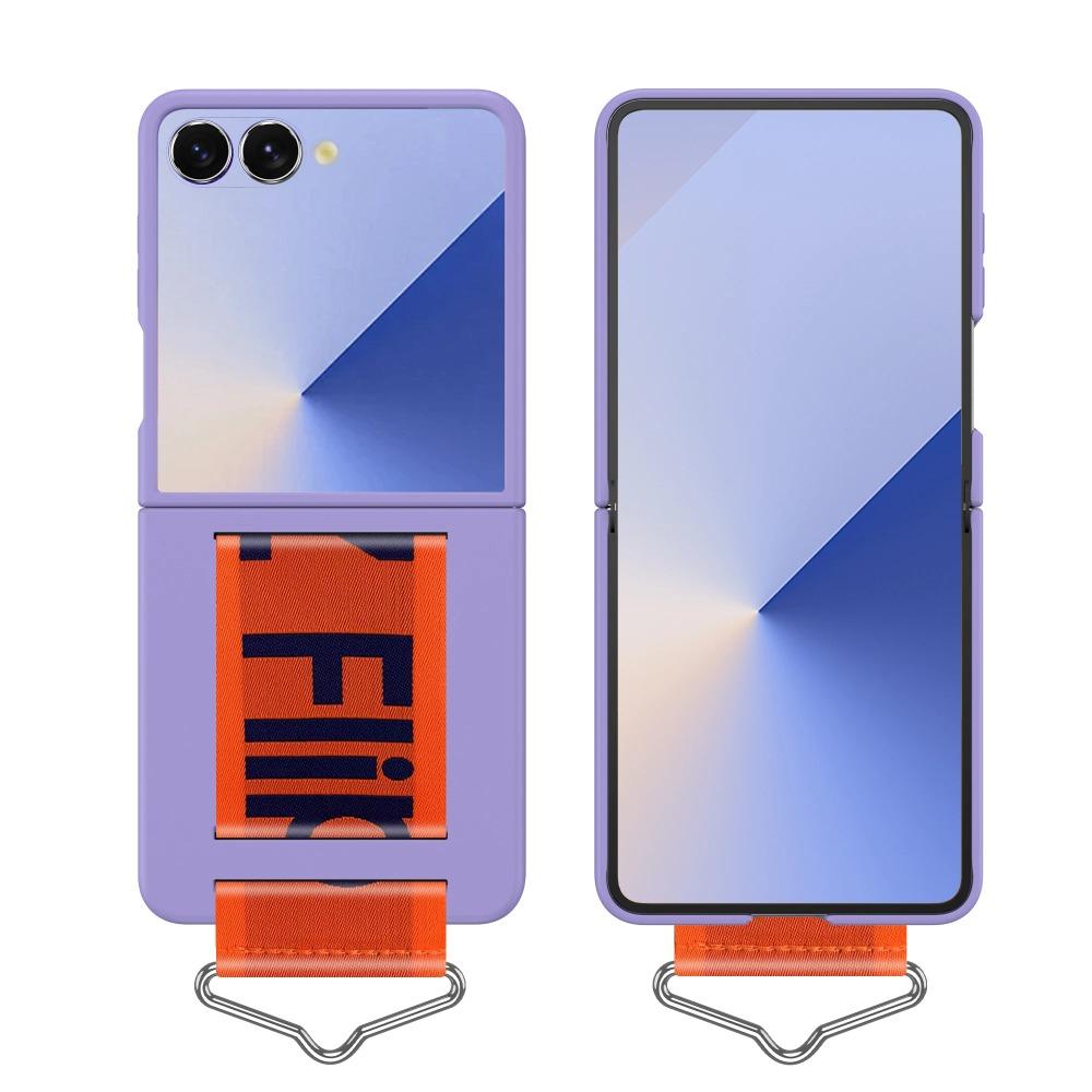 Hochwertige, ultra-dünne Handyhülle mit Hautgefühl für Samsung Galaxy Z Flip7 Flip6 Flip5 Flip4 5G, mit Armband und Ring, Schutzhülle