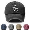 Guitar Player Stick Figure Baseball Cap Washed Cotton Adjustable Vintage Outdoor Sports Hat