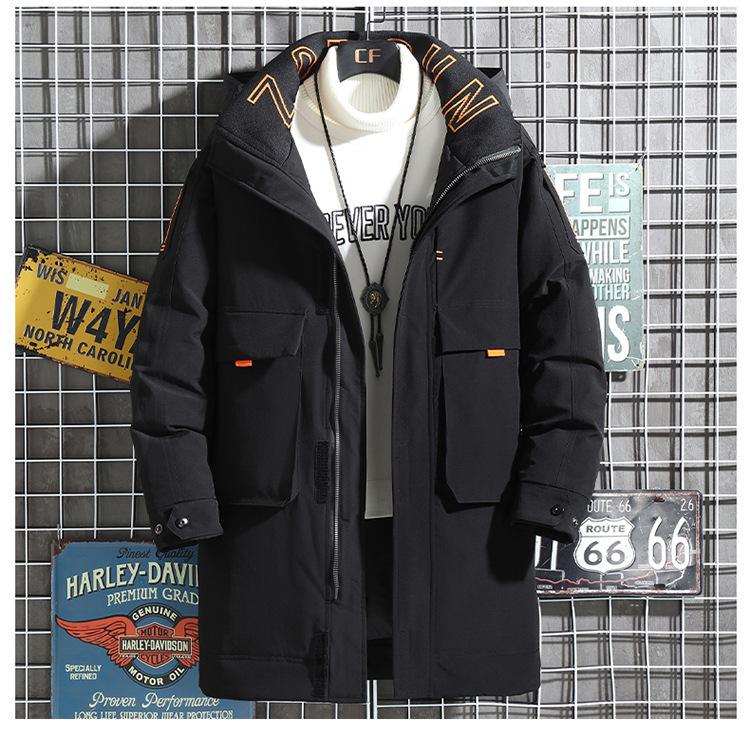 

2025 Men s Couple Down Jacket Winter Winter Clothing Jacket Mid-length Lightweight Winter Jacket M чорний