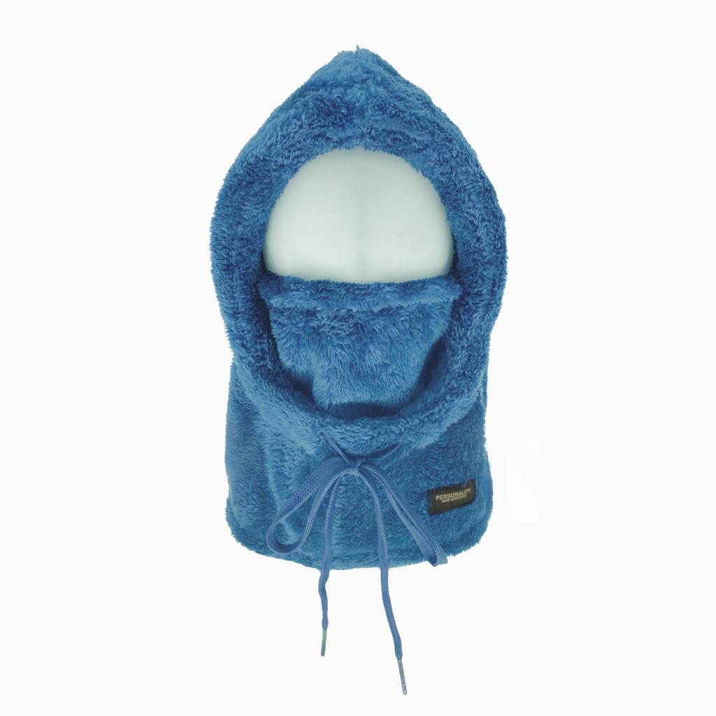 Men's Fluffy Winter Pullover Hat with Face Mask, Warm Scarf, and Velvet Windproof Ear Protection