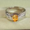 Citrin Oval geschliffener Edelstein mit 925er Sterling Silber Ring für Herren #A934 JL375669170569