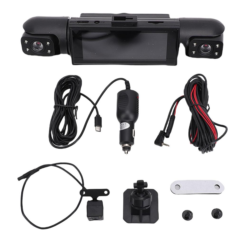 Dash Cam with Rear View Camera 1080P 170 degrees  Wide Angle 4 Channel Car Dashboard Camera for Driving Record Accidents