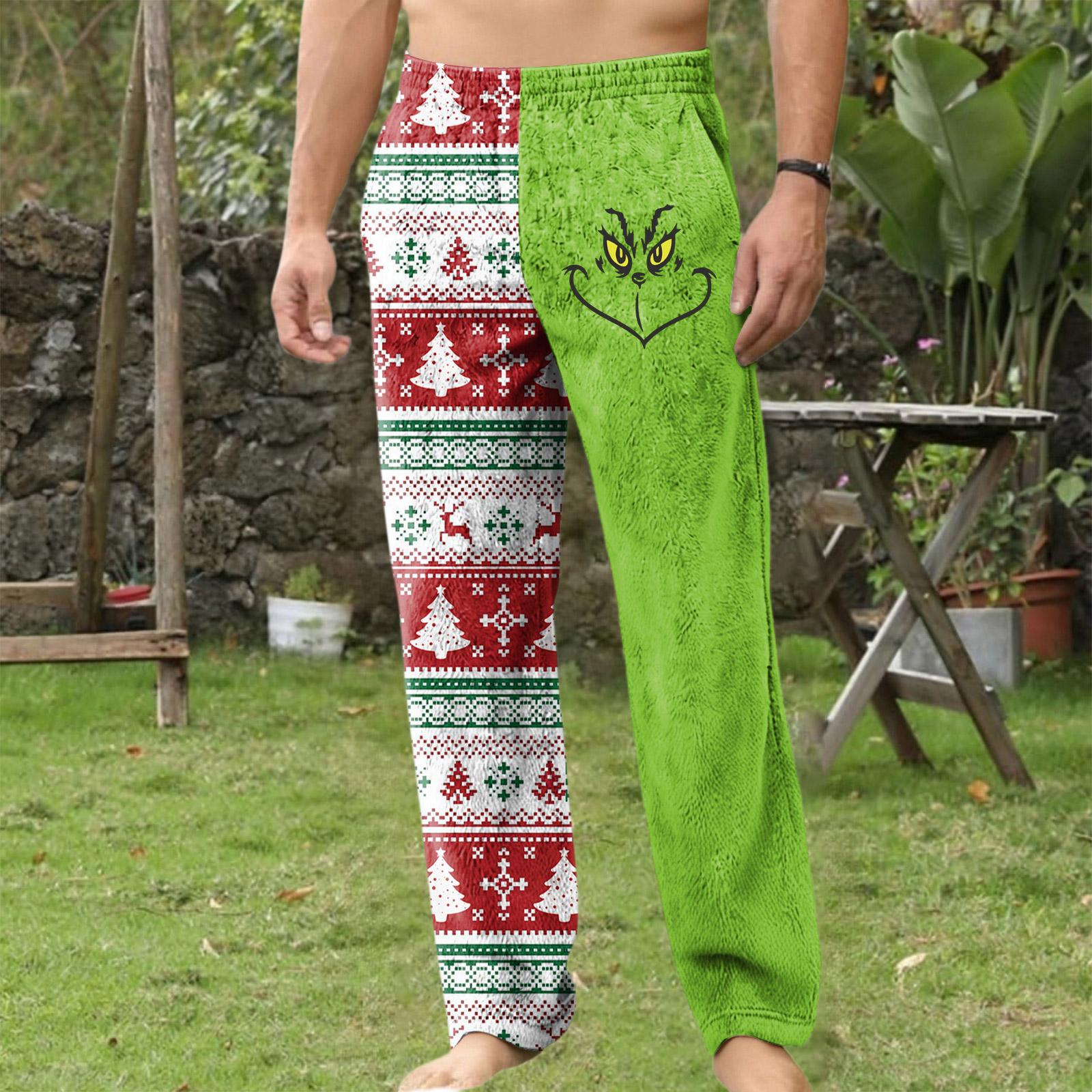 

Мужские домашние брюки с принтом по всей поверхности, пижамные брюки для сна, длинные брюки, пижамные брюки L киноварь