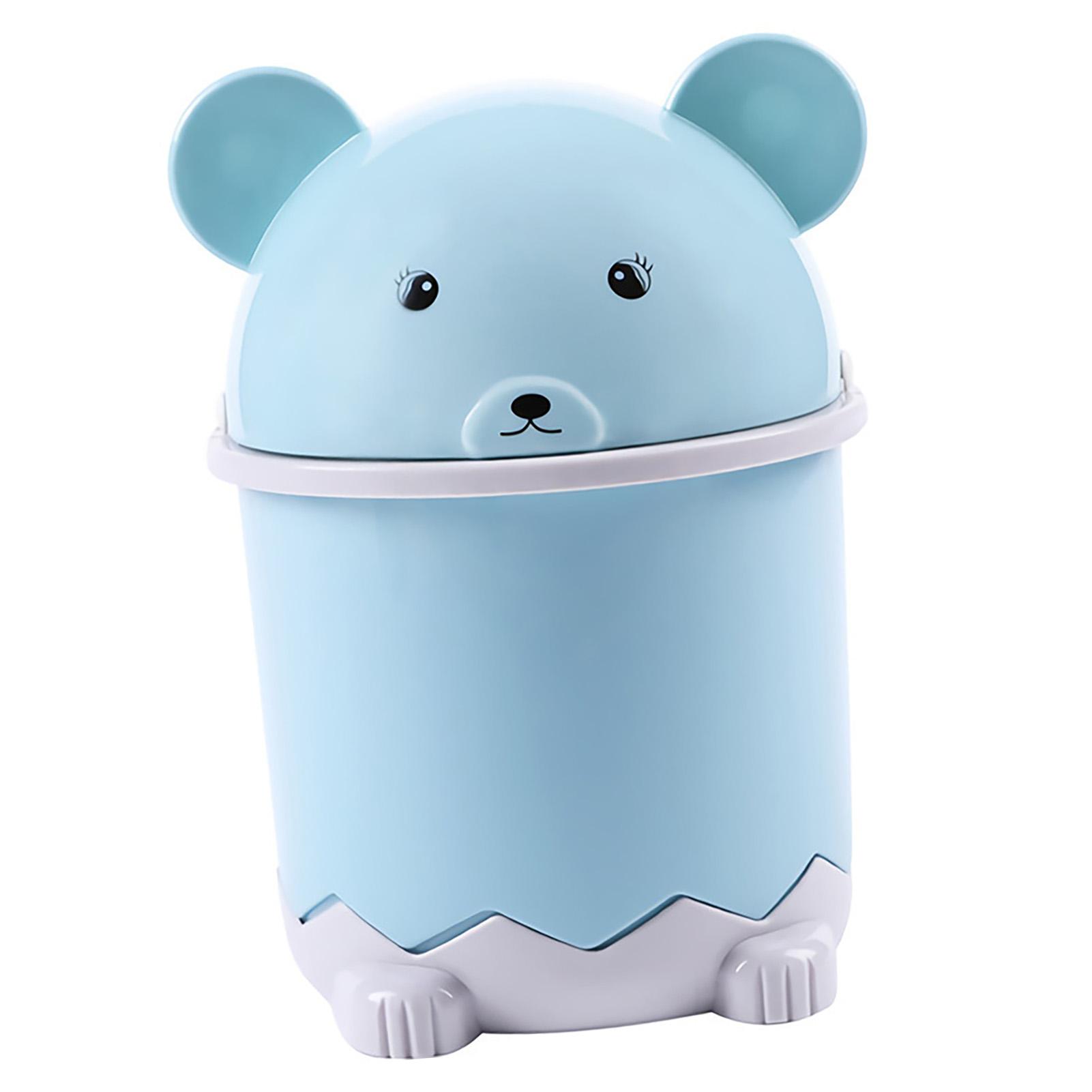 

Cartoon Desktop Trash Can Flip Top PP Multifunctional Cute Desktop Garbage Can for Living Room