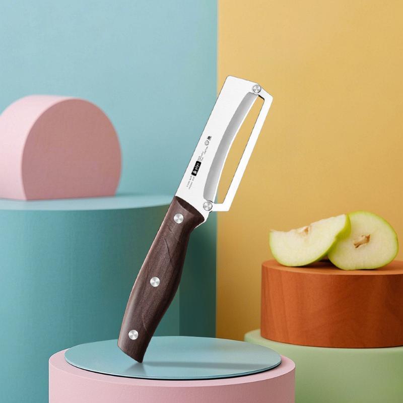 Stainless Steel Kitchen Peeler Multi-Function Kitchen-Specific Peeler For Slicing Fruit And Vegetables With Wooden Handle