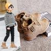 Children's Black Martin Boots - Boys' 2025 Autumn & Winter Non-slip Velvet Hiking Boots