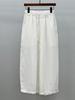Spring Literary Linen Balloon Wide-Leg Pants - Women's Washed Cotton Nine-Point Loose Fit