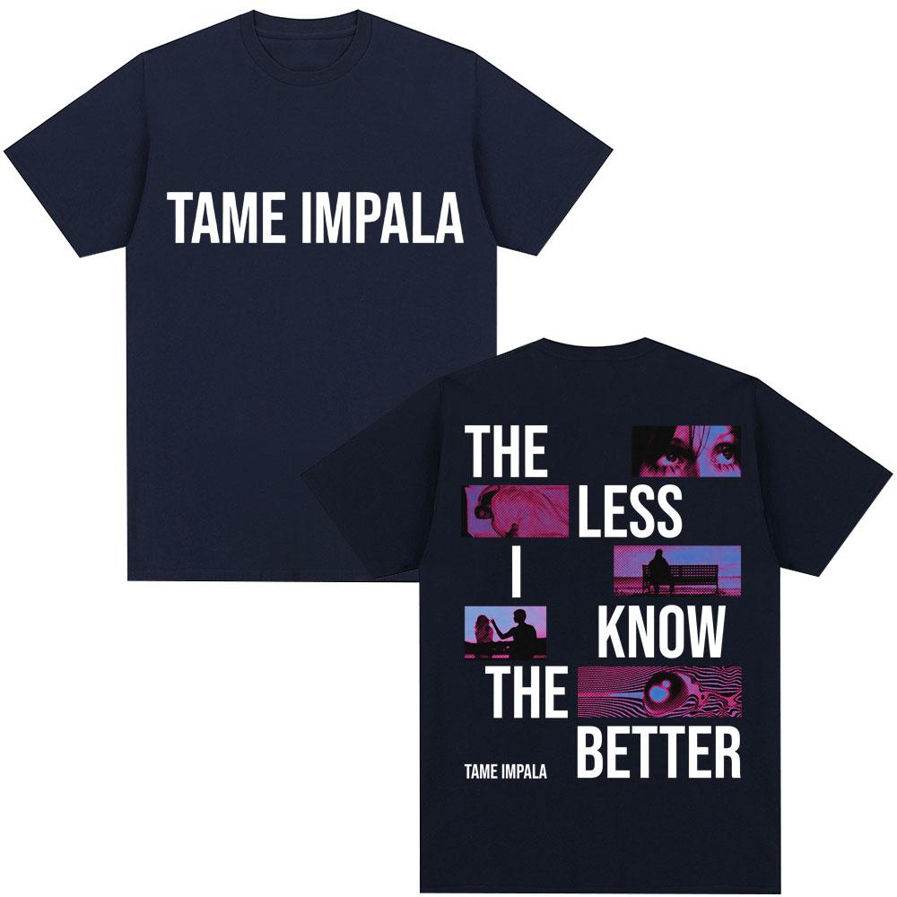 Rockband Tame Impala The Less I Know The Better T-Shirt Herren Vintage Hip Hop Gothic T-Shirts Baumwolle Lässig Übergroßes T-Shirt