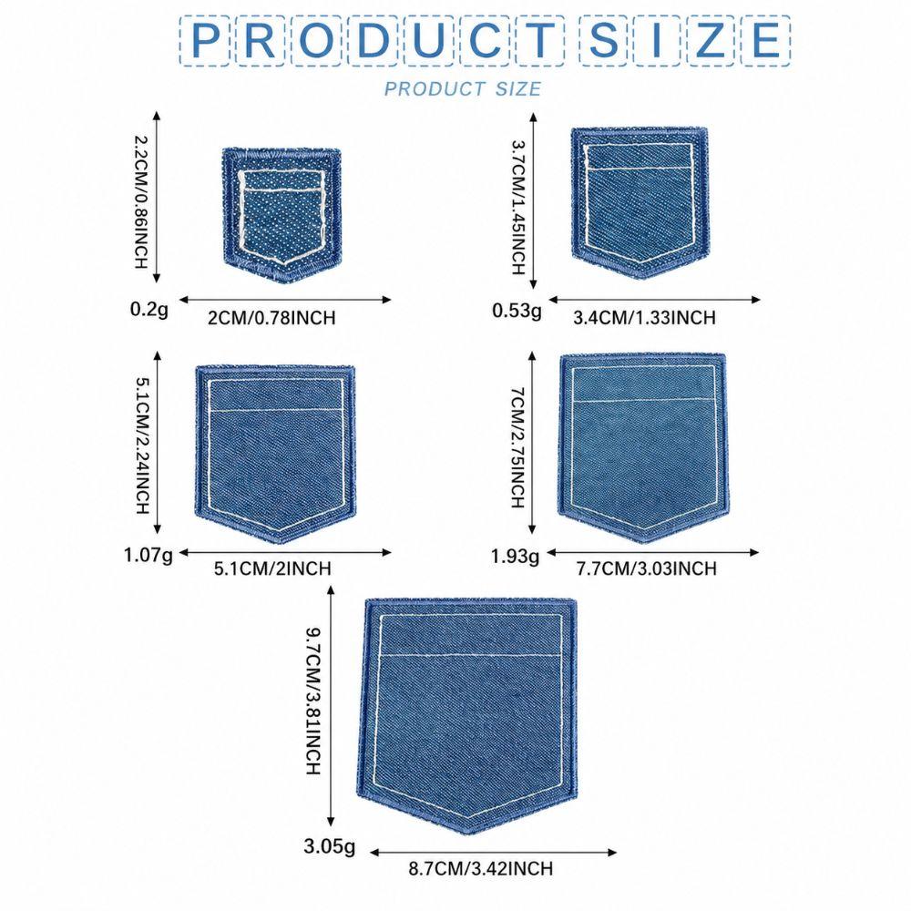 With Hot Melt Adhesive Back Iron on Jean Pocket Applique Clothes Shoes Hats Bags Accessories
