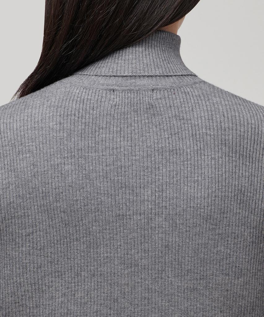MUSINSA STANDARD WOMAN Women'S Ribbed Slim Turtleneck Knit [Medium Grey]