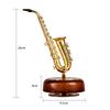 Trumpet Music Box Classical Wind Up Musicbox Twirling Music Box Rotating Base Brass Wind Instrument Miniature Replica