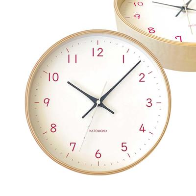 KATOMOKU kontrplak saat 22 Turuncu Duvar Saati Sürekli İkinci El km-121OR 252mm (Kuvars Saat)