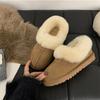 Women's Large Size Thick Sole Soft Sole Winter Warm Fur One Snow Boots Padded Lined Ankle Boots Anti-slip Hiking Sports Cotton Boots