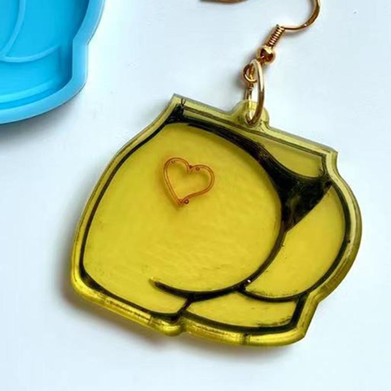 Cute Butt Shape Dangler Casting Silicone Mould Handmade Craft Gift for Family Various Beautiful Decorations Durable