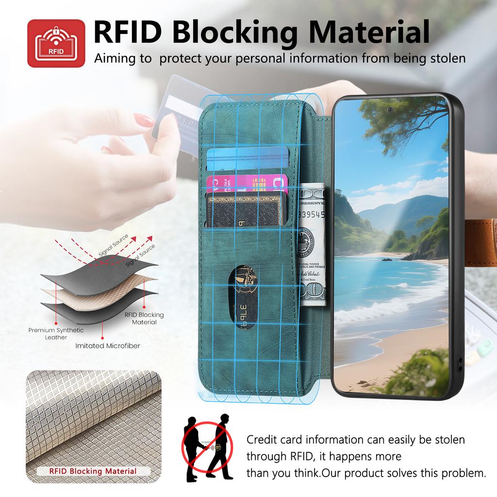 Wallet Case For Xiaomi 15T Pro Retro Leather Phone Cover with Wristband Kickstand