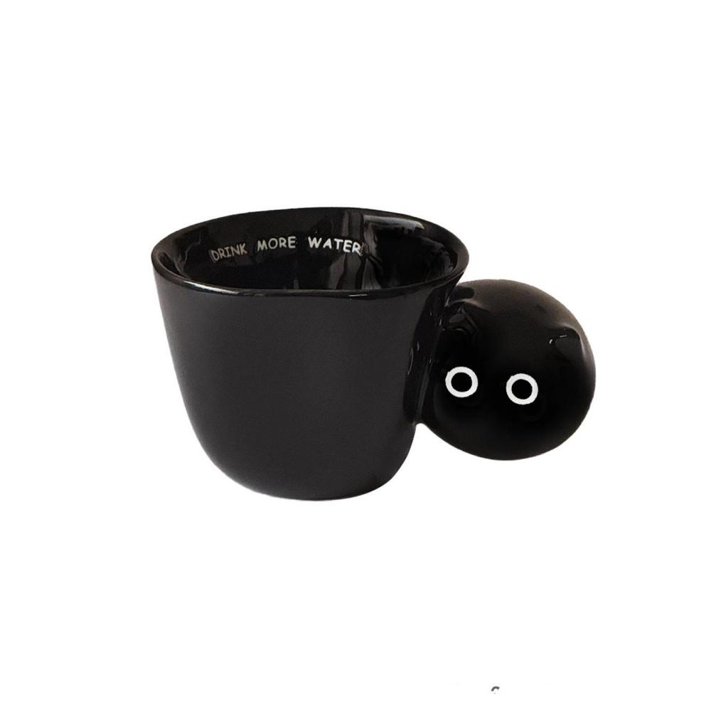 360ML Cartoon Fat Cat Handle Ceramic Mug Coffee Cup Funny Porcelain Mugs Couple Cups Black White