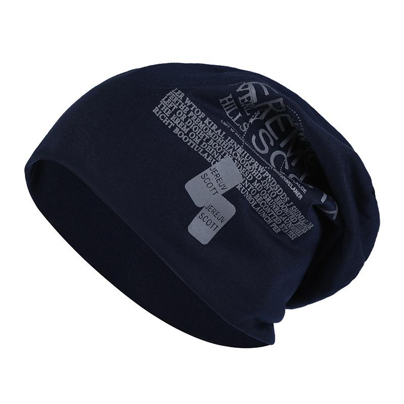 Autumn and Winter Thin Hip hop Letter Graffiti Knitted Hat for Men Warm and Fashionable Star Pullover Hat Baotou Confinement Hat for Women