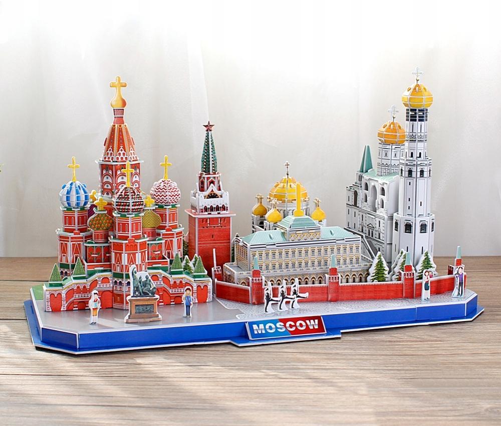 Kostková zábavná skládačka 3D městská linie moskva moskwa cubicfun 107 dílků mc266h